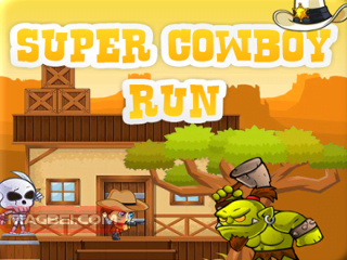Pixelated cowboy dodging a spiky monster's attack in a dusty Wild West setting.