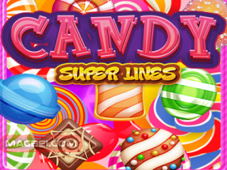 Image of a vibrant cascade of candies, a sweet symphony of colors tempting you into the delightful world of Candy Super Lines game.