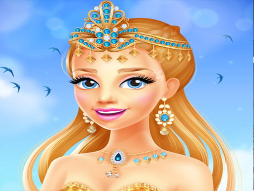 Image of a captivating, lovely blonde princess beaming with enchantment and charm.