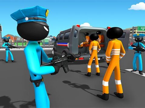 US Police Stickman Criminal Plane Transporter