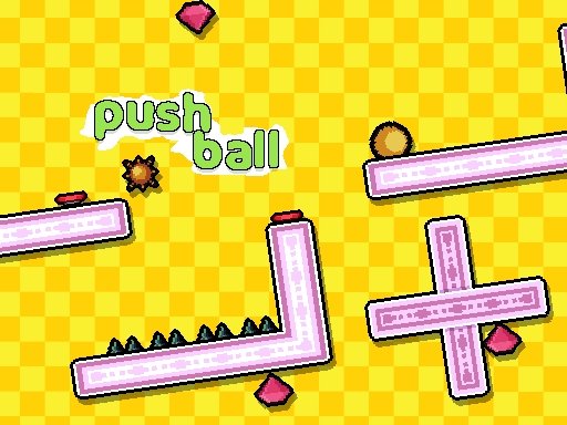 Image of a whimsical journey with Push Tiny Ball – navigate challenges, dodge spikes, and revel in physics-based hilarity in this captivating game.