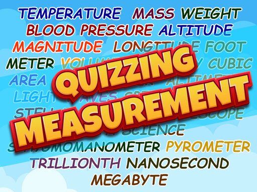 Image of 'Quizzing Measurement' title surrounded by scientific terms.