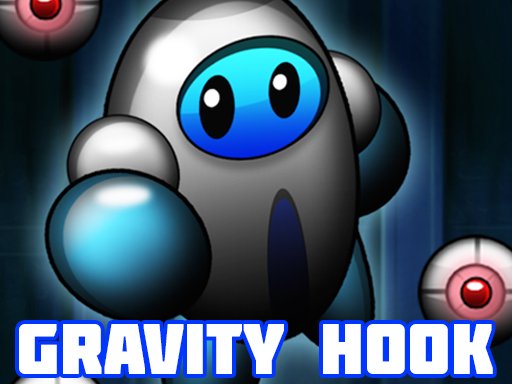 Image of the physics-based game Gravity Hook unblocked: pixelated little Boot swings from his grappling hook.