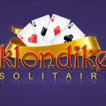 Image of vibrant cards showcasing the Klondike game, set against a captivating purple backdrop.