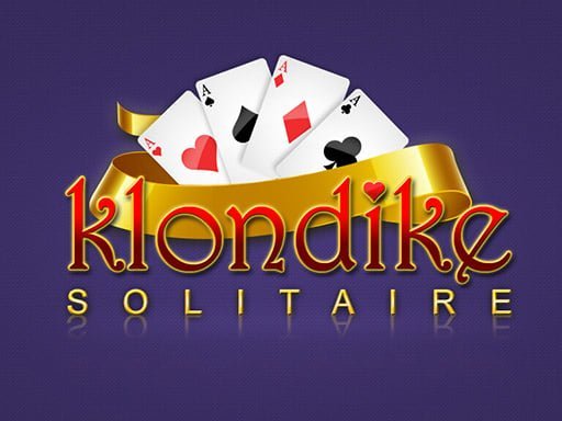 Image of vibrant cards showcasing the Klondike game, set against a captivating purple backdrop.