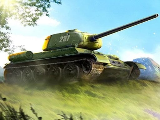 Image of a colossal tank, a behemoth of war, resting majestically on the lush green grass.