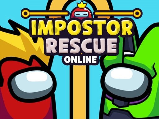 Colorful impostor characters, one in red and the other in green, ready for thrilling rescue adventures in Impostor Rescue Online game.