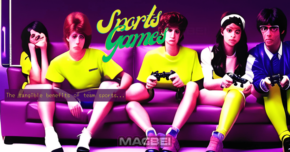 Image featuring an attractive group of friends, each dressed as players from different sports. They are not much engrossed and enthusiastic while playing video games on a console. - Free Online Sports Games Cateogry at Magbei.com - MAGBEI GAMES