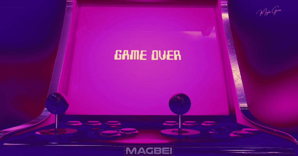 Image of a visually striking arcade setup featuring a monitor, keyboard, and two joysticks adorned with their respective buttons. The monitor boldly displays the words "Game Over," while a captivating purple hue dominates the overall aesthetic, including the background of the game screen. This compelling image is directly tied to the concluding section of the article, "Epic Conclusion to Our Ultimate Guide to Arcade Games Online." Prepare for an exhilarating finale as we unravel the final chapter of our comprehensive journey through the world of arcade gaming. Dive into the excitement now and savor the epic conclusion!