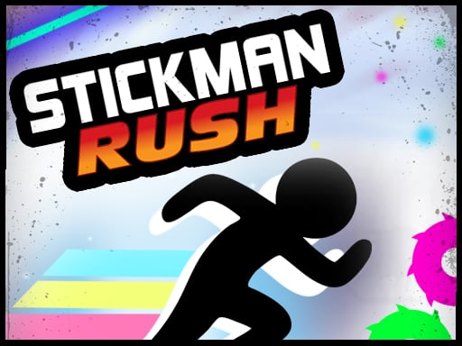 Image of an adrenaline-fueled Stickman dashing through a vibrant world, showcasing the thrilling action of Stickman Rush game.