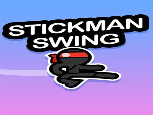 Image of a fearless stickman soaring through the air, defying gravity in Stickman Swing Flat game.