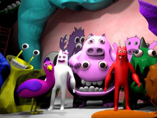 Image of Garten of Banban Escape game's zany characters striking a group pose, exuding charm and quirkiness.