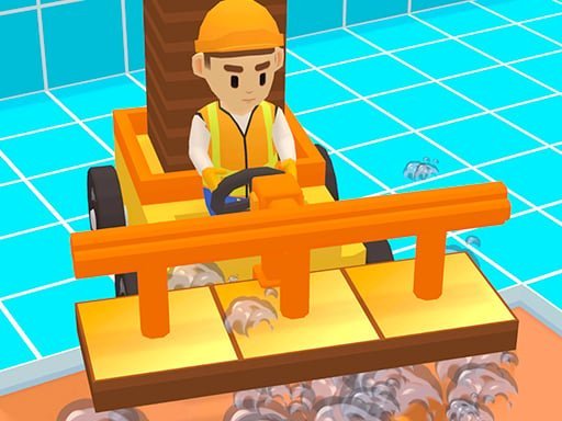 Image of a diligent worker operating a vehicle in the engaging Tile Building game, showcasing strategic gameplay and creative construction.