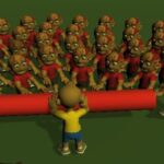 Image of a fearless character geared up to battle the awakened undead in Halloween Zombie Zone Clear.