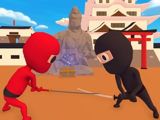 Image of nimble stickman ninjas engaged in fierce combat.
