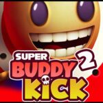 Image of Buddyman's face, full of anticipation and mischief, ready for the comical chaos of Super Buddy Kick 2.