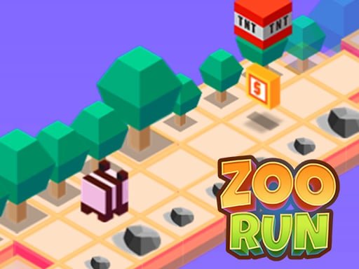 Image of a thrilling isometric game in action, featuring charismatic animals navigating dynamic backgrounds in the exhilarating gameplay of Zoo Run.