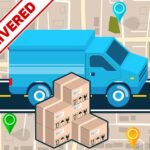 Image of a cheerful delivery van navigating a puzzle maze to deliver smiles in Express Delivery Puzzle game.