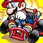 Image of Mario on Kart, racing through vibrant landscapes, ready to embark on the ultimate online gaming adventure in Mario Super Racing Kart Challenge!
