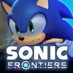 Image of Sonic, poised for a thrilling sprint and mid-air jump, eagerly chasing after shimmering rings in Sonic Frontiers.