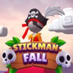 Image of Stickman channeling his inner pirate captain, ready for a high-seas adventure in Stickman Fall game.