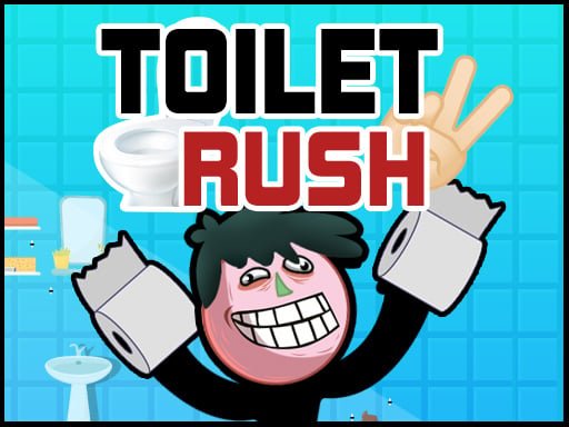 Image of the cheeky stickman triumphantly holding a toilet paper roll, ready for a riotous bathroom adventure in Toilet Rush 2 Game.