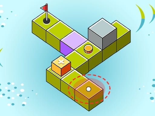 Image of a Golf Tour level filled with obstacles, including magical blocks and a determined golfer.