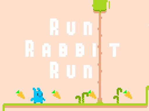 Image of a frantic rabbit dashing through a treacherous obstacle course, leaping over spikes and gaps in a desperate quest for carrots.