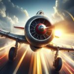 Image of a classic World War II fighter plane soaring through a vibrant sky, ready to dominate the skies in Amazing Airplane Racer online.