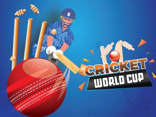 Image of a stylized Cricket World Cup logo, featuring bold red text on a white background with a cricket bat and ball graphic.