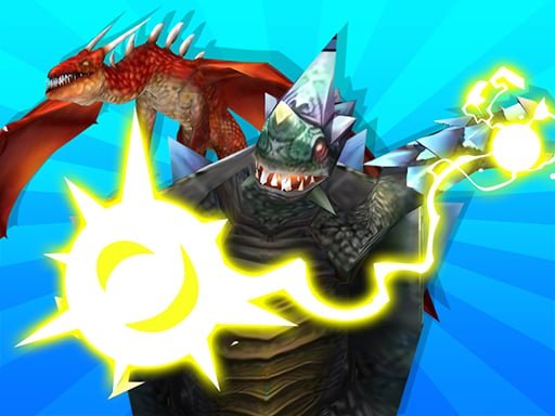 Image of a giant green turtle-like kaiju with a spiked shell and tail, facing a flying red dragon, with a yellow energy symbol in the foreground.