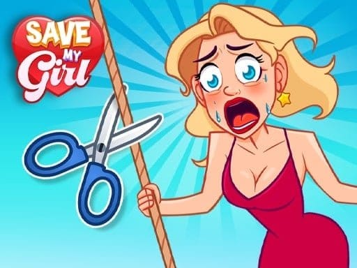 Image of a courageous woman in a red dress dangles from a rope, a pair of scissors hovering menacingly above. Can you help her escape? Play Save My Girl, the free unblocked adventure, now on Magbei.com! ️