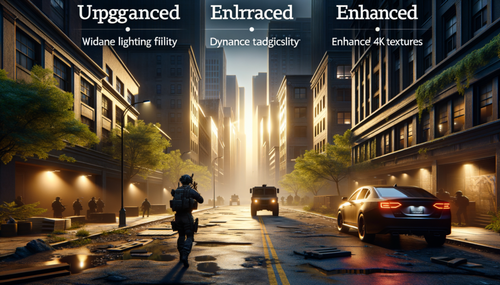 Rainbow Six Siege X Gets Stunning Visual Overhaul – Check Out the New Map Enhancements! Image of a city street with soldiers, vehicles, and sunlight filtering through buildings.